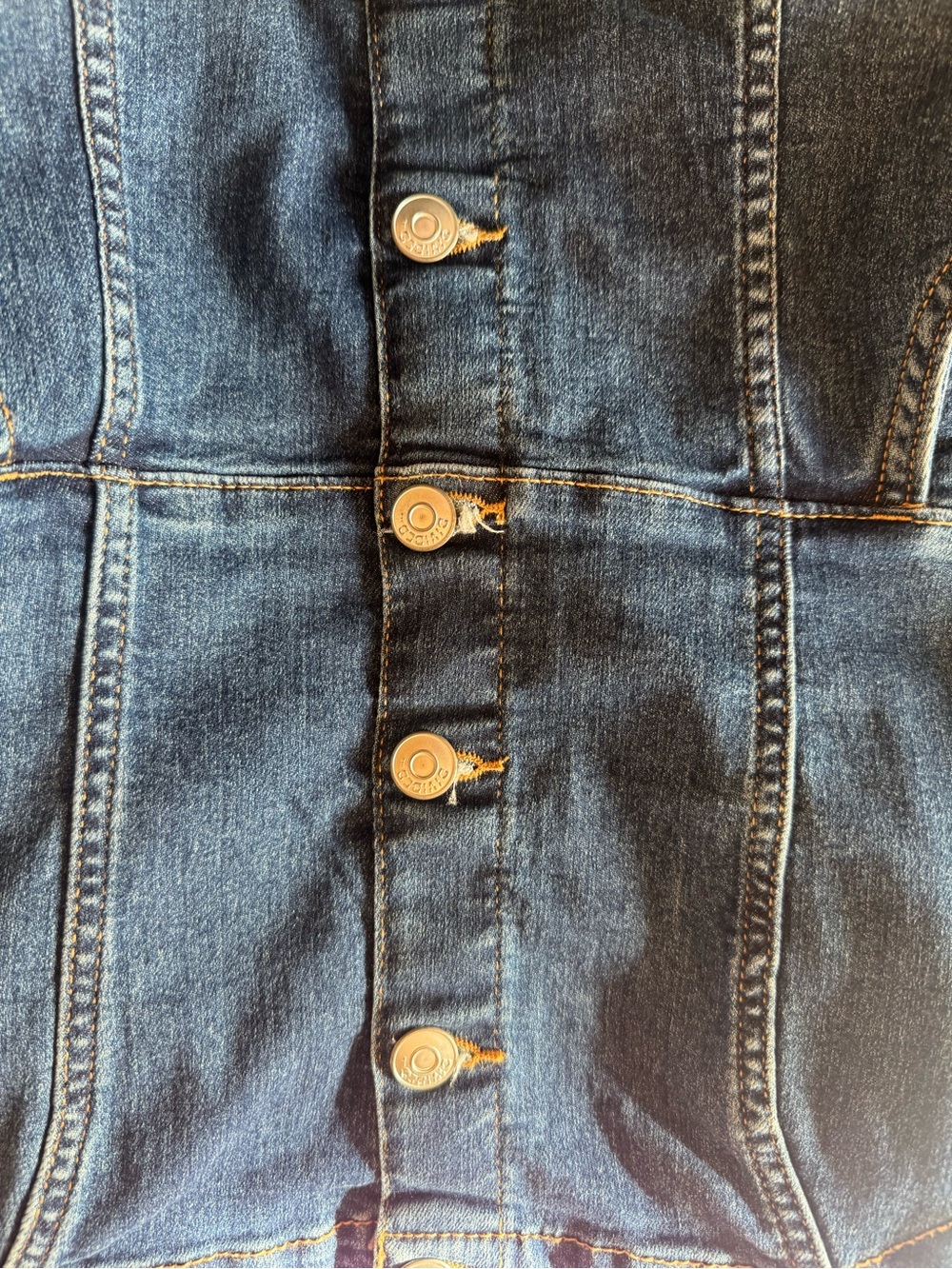 H&M Dark Blue Denim Button-Front Mini Dress - Picture 4 of 4
